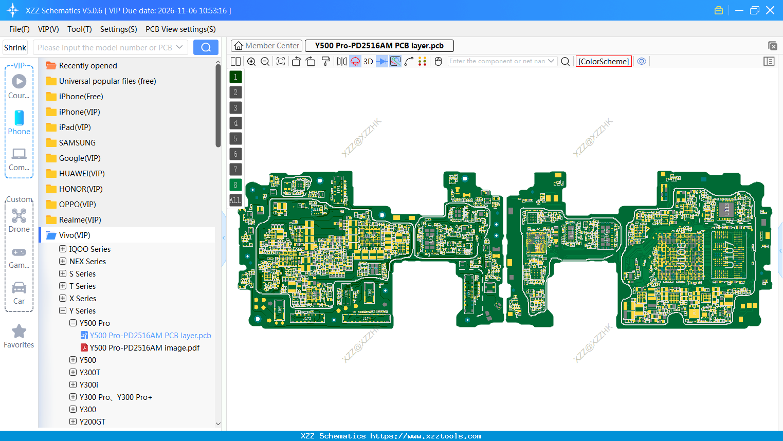 Vivo Y500 Pro-PD2516AM PCB Layer
